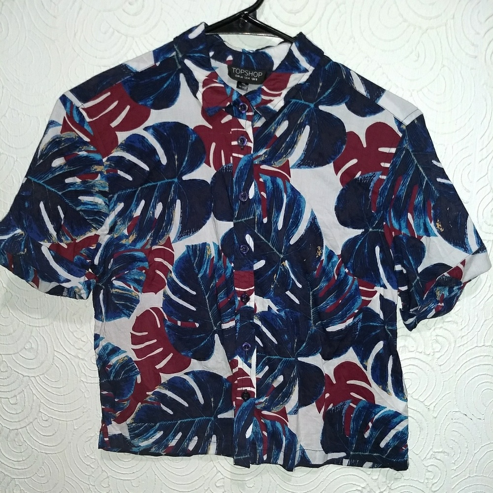 Floral Button Down Crop Top